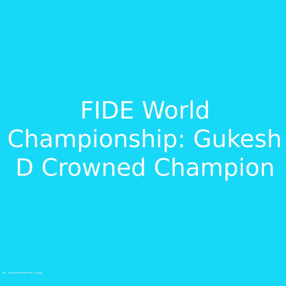 FIDE World Championship: Gukesh D Crowned Champion