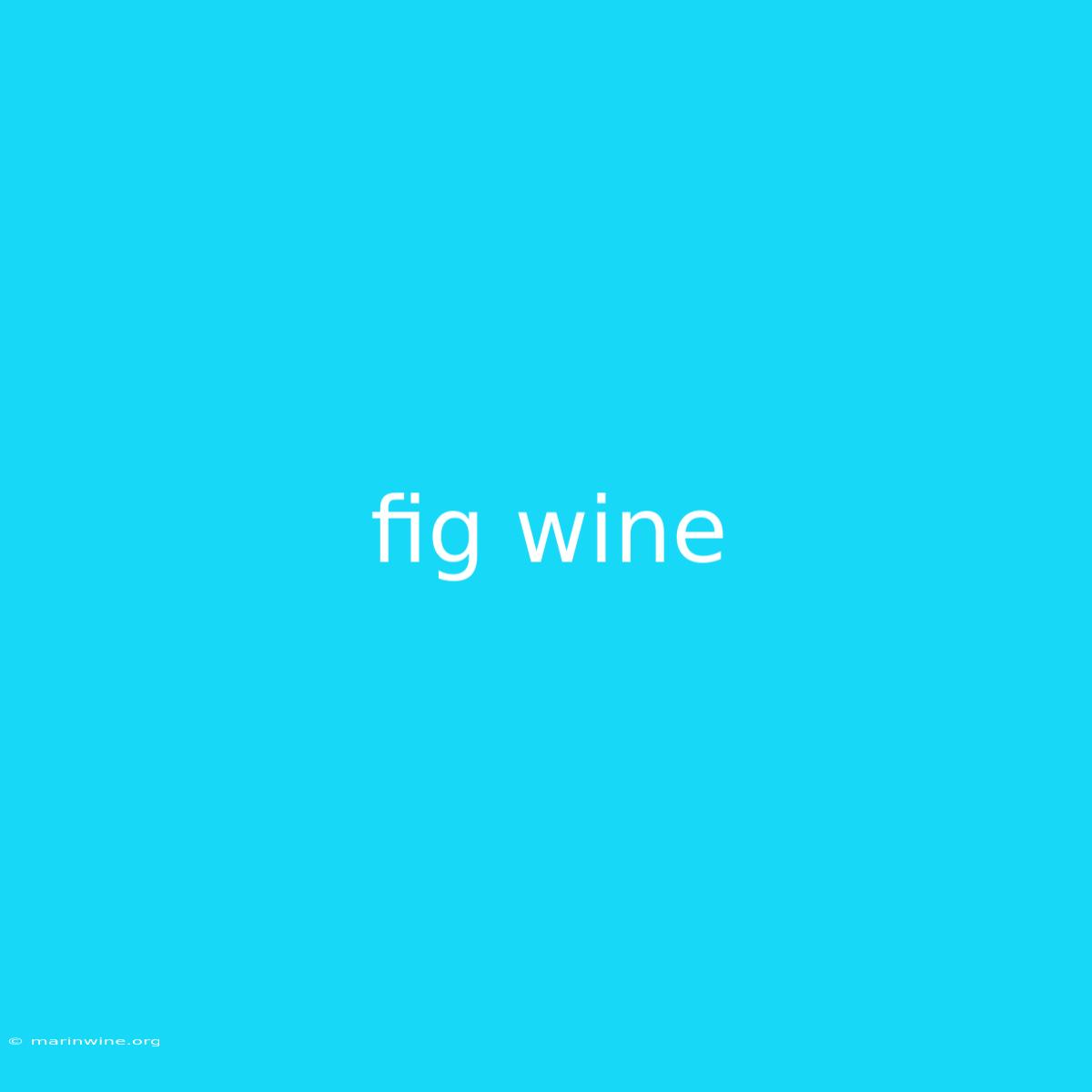 Fig Wine