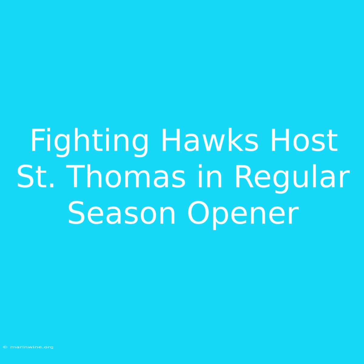 Fighting Hawks Host St. Thomas In Regular Season Opener