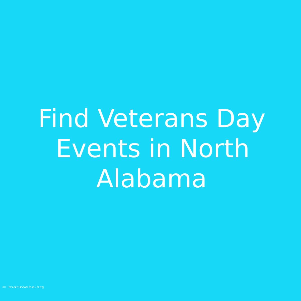 Find Veterans Day Events In North Alabama 