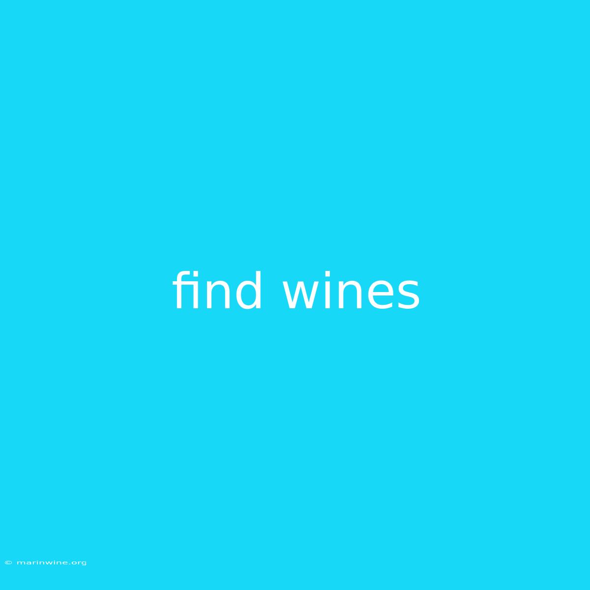 Find Wines