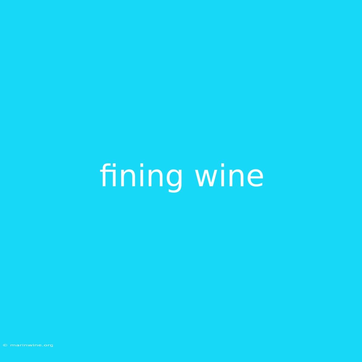 Fining Wine