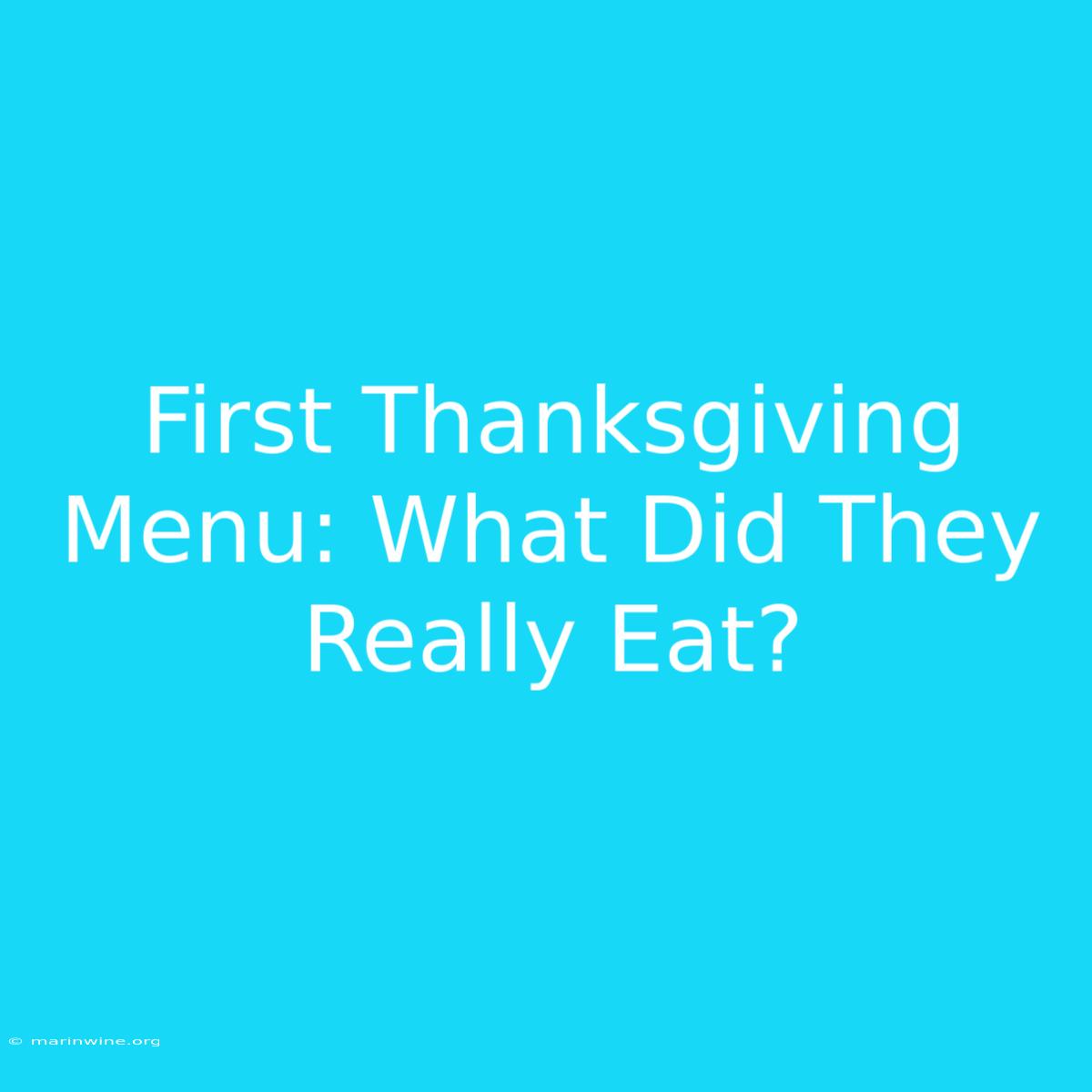 First Thanksgiving Menu: What Did They Really Eat?