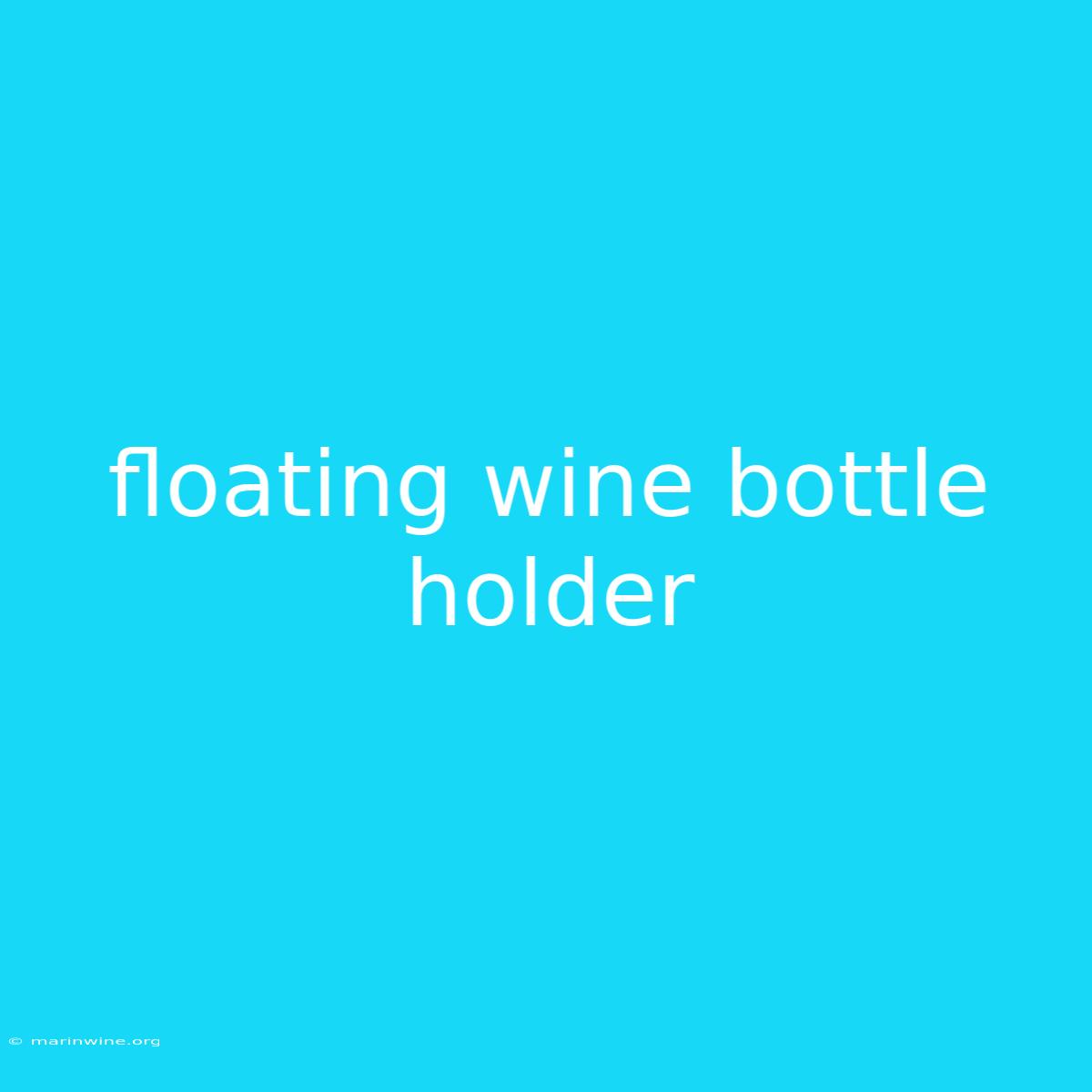 Floating Wine Bottle Holder