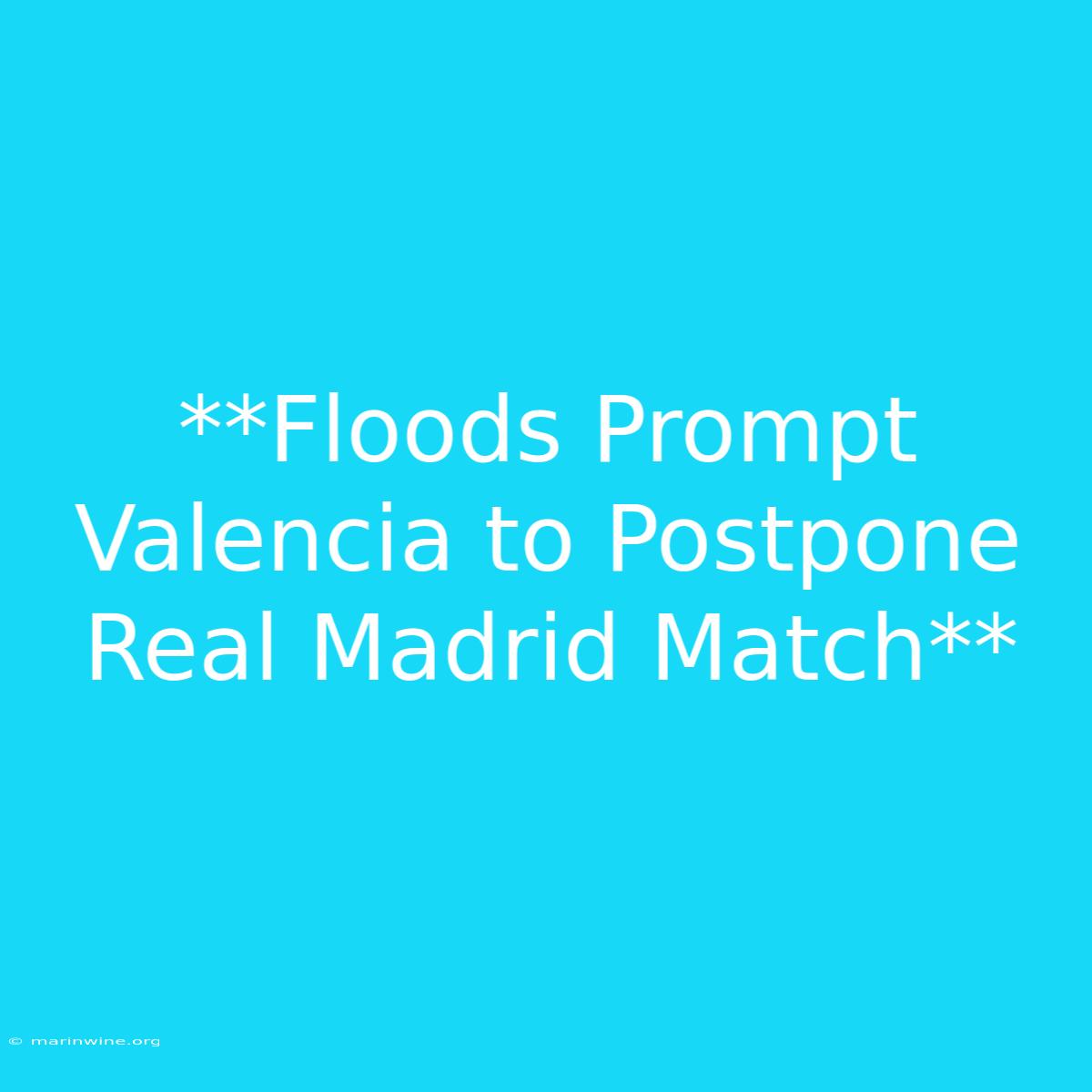 **Floods Prompt Valencia To Postpone Real Madrid Match** 