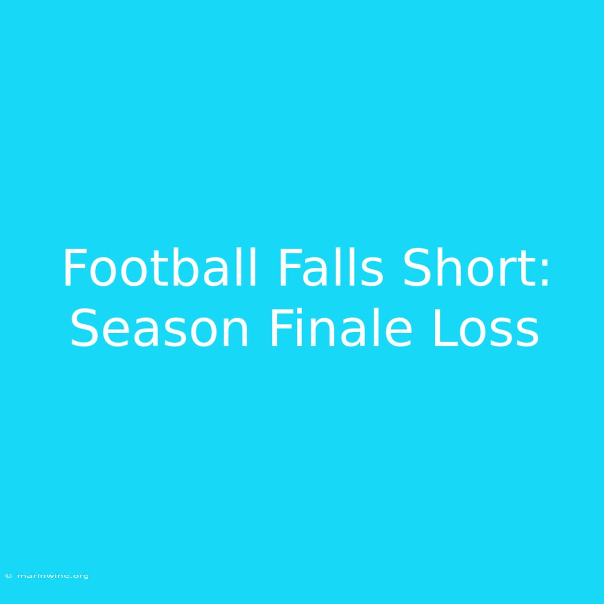 Football Falls Short: Season Finale Loss