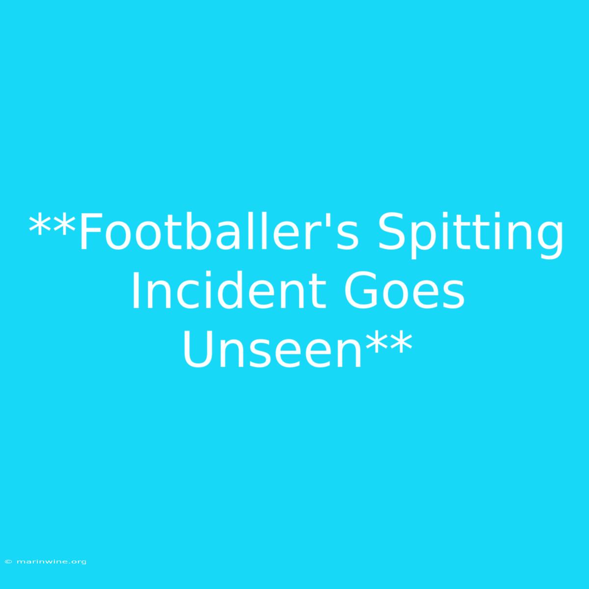 **Footballer's Spitting Incident Goes Unseen** 