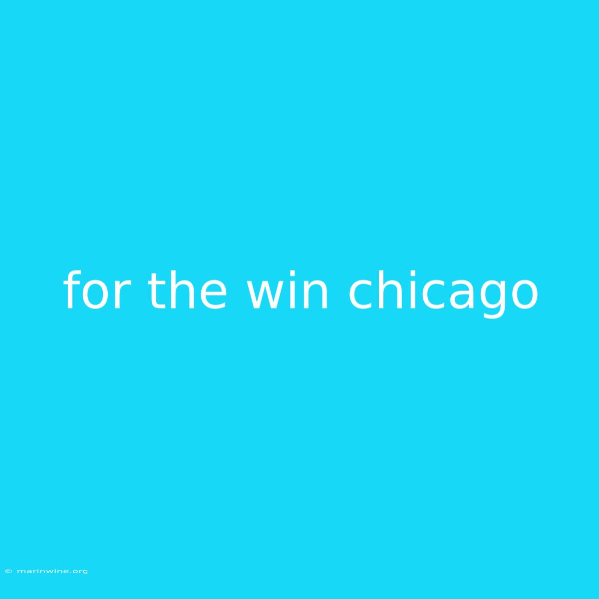 For The Win Chicago