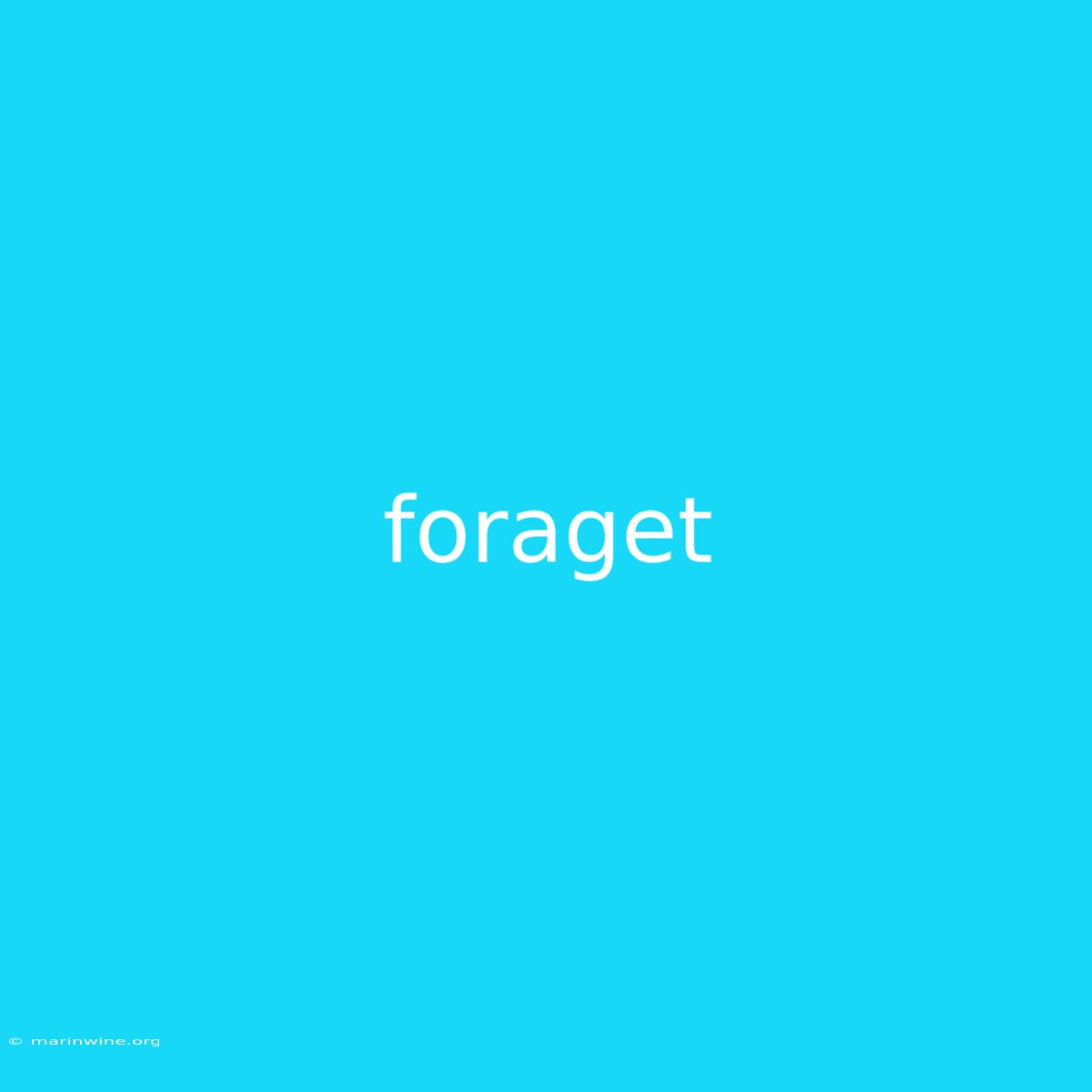 Foraget