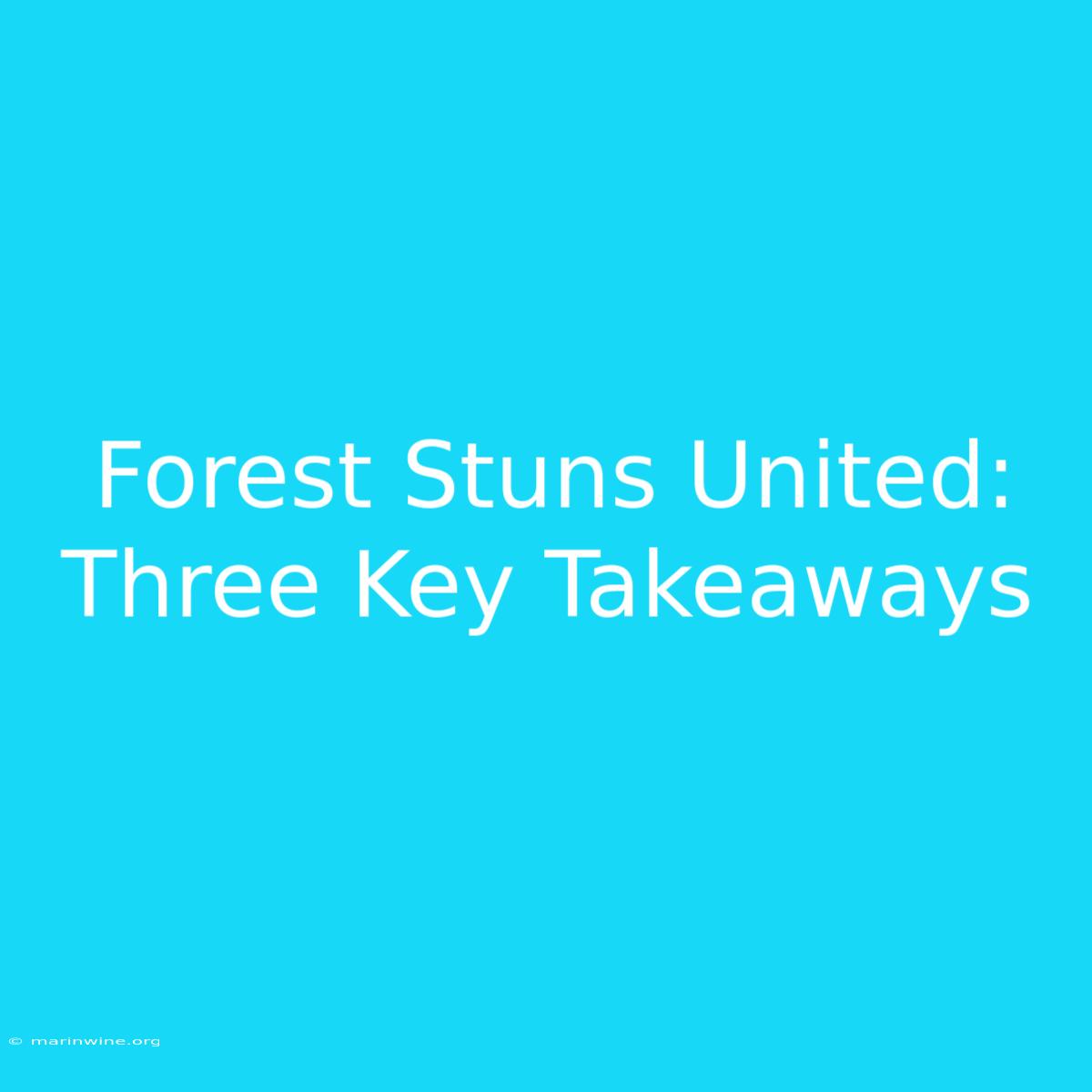 Forest Stuns United: Three Key Takeaways