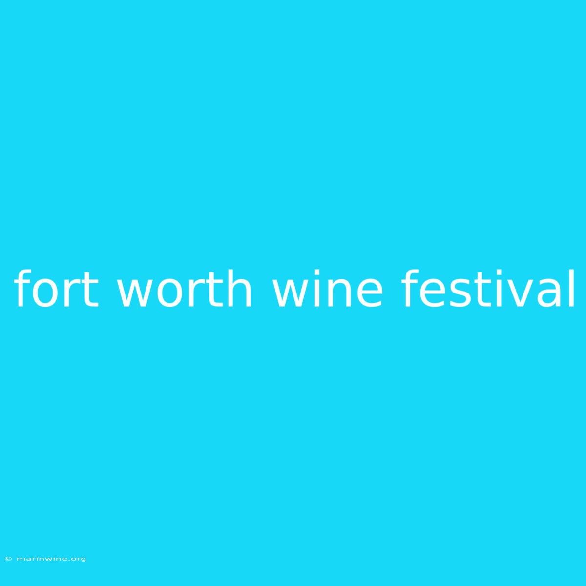 Fort Worth Wine Festival