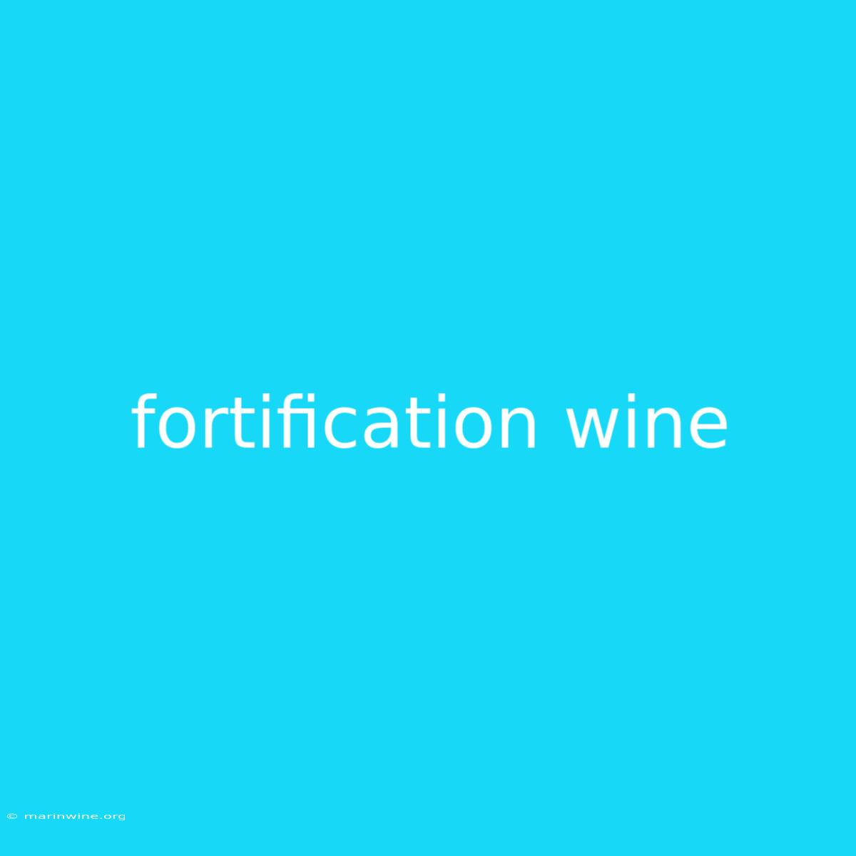 Fortification Wine