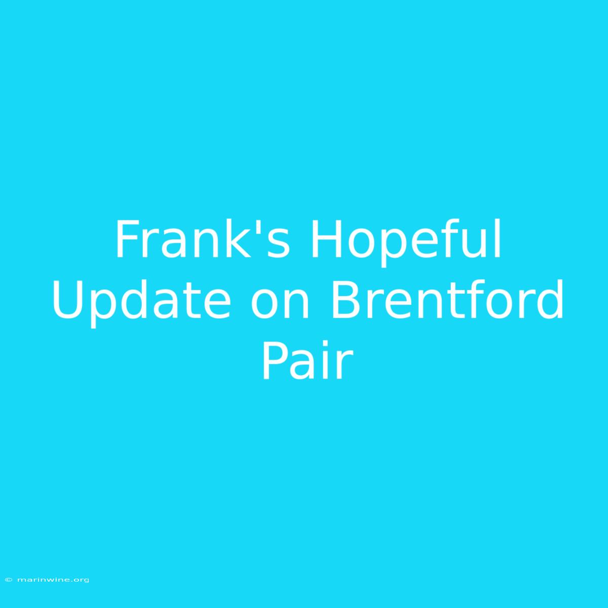 Frank's Hopeful Update On Brentford Pair