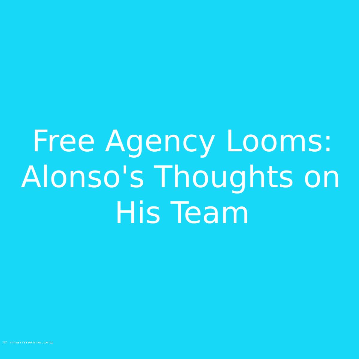 Free Agency Looms: Alonso's Thoughts On His Team