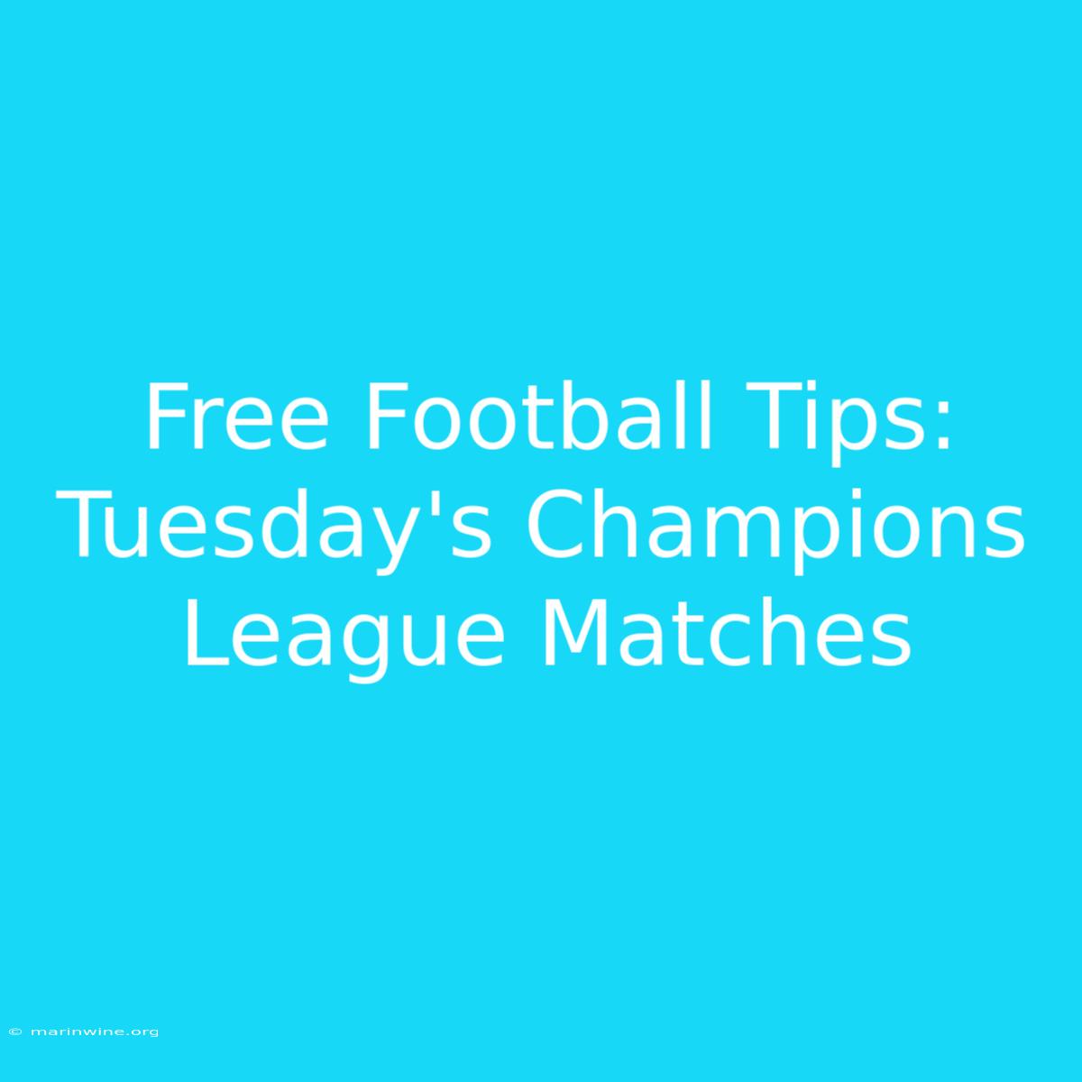 Free Football Tips: Tuesday's Champions League Matches