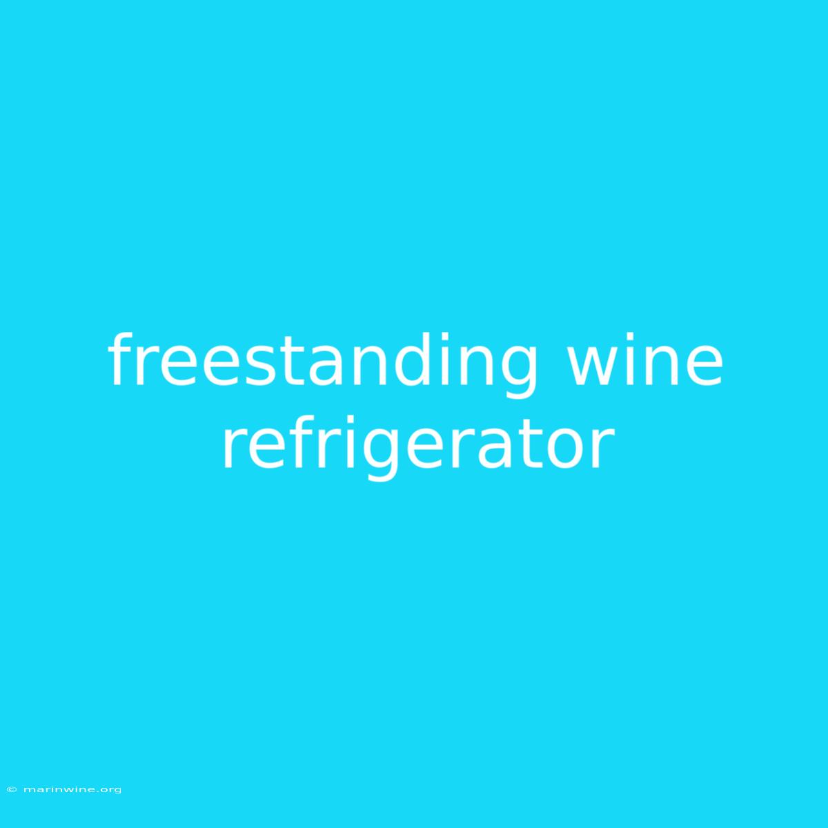 Freestanding Wine Refrigerator