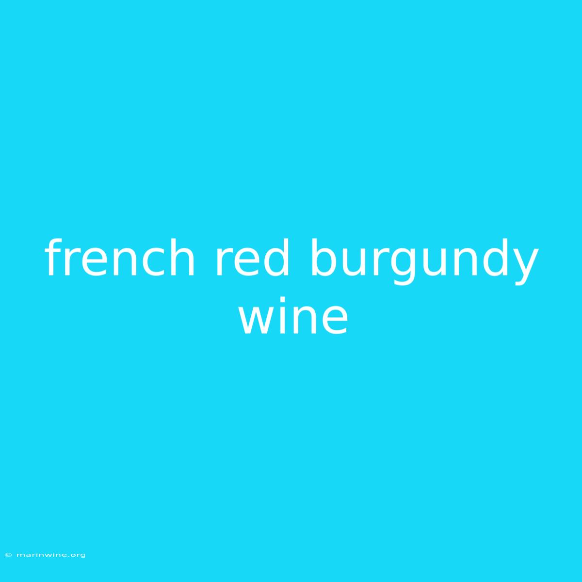 French Red Burgundy Wine