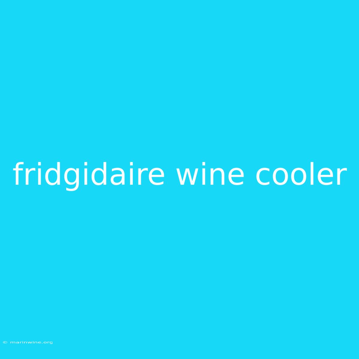 Fridgidaire Wine Cooler