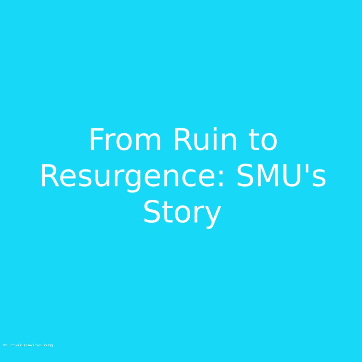 From Ruin To Resurgence: SMU's Story