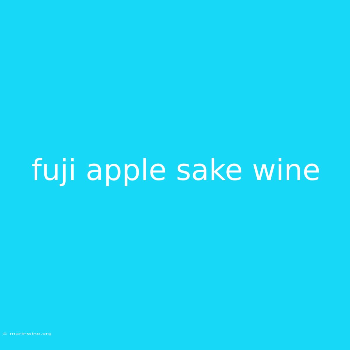 Fuji Apple Sake Wine