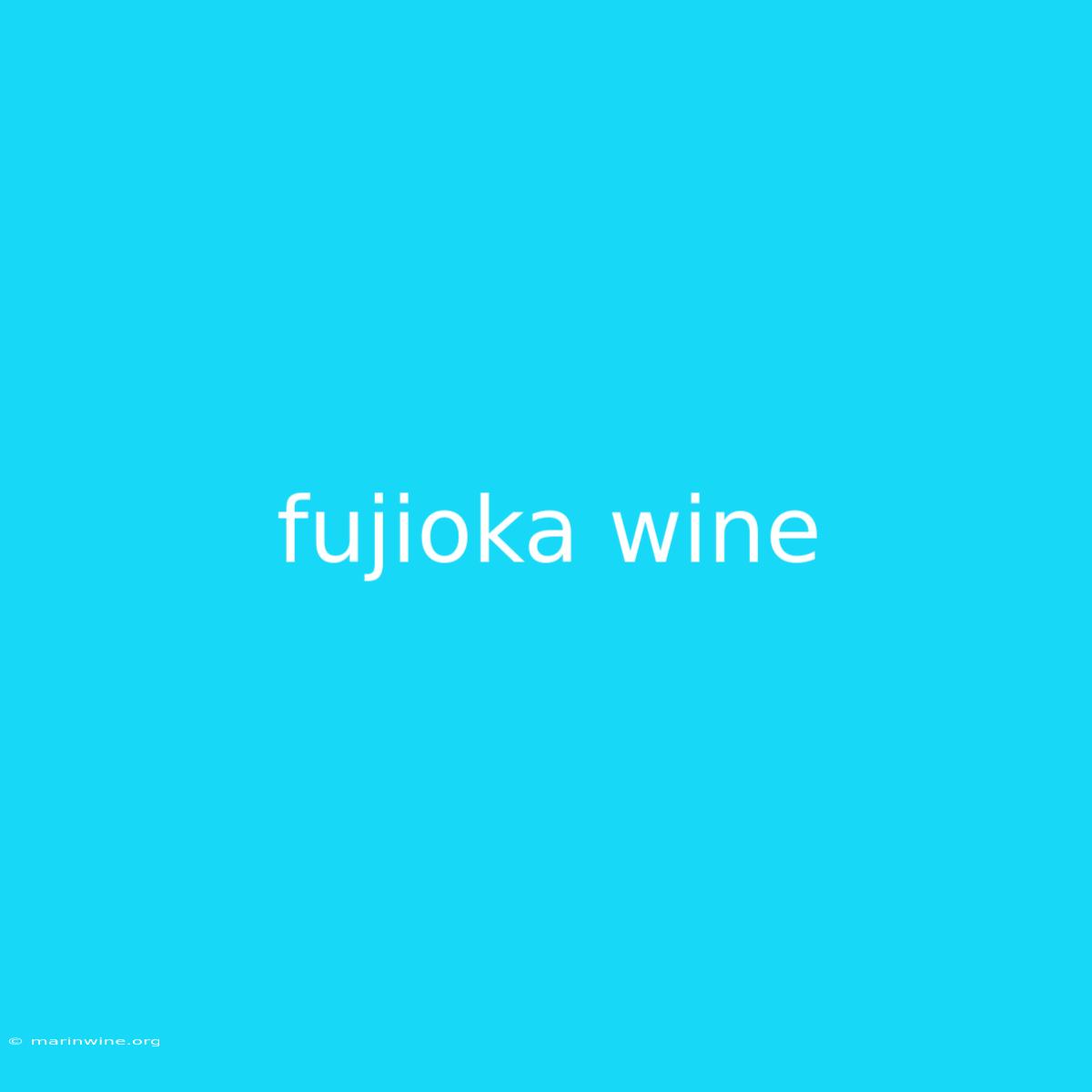 Fujioka Wine