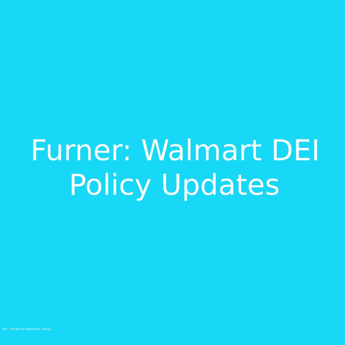 Furner: Walmart DEI Policy Updates