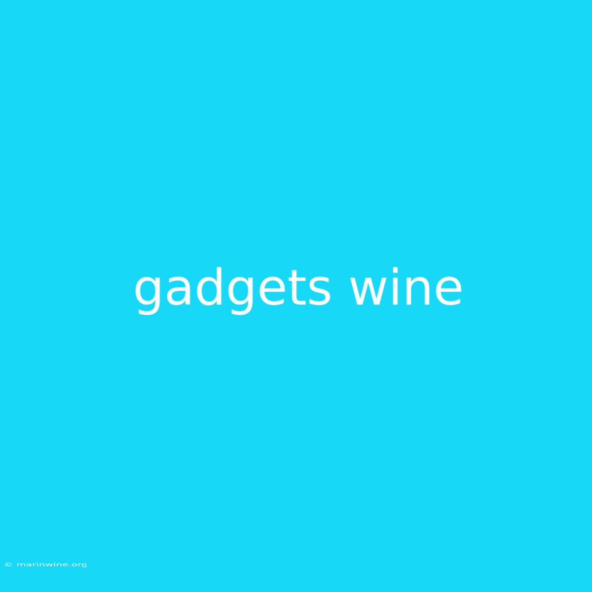 Gadgets Wine