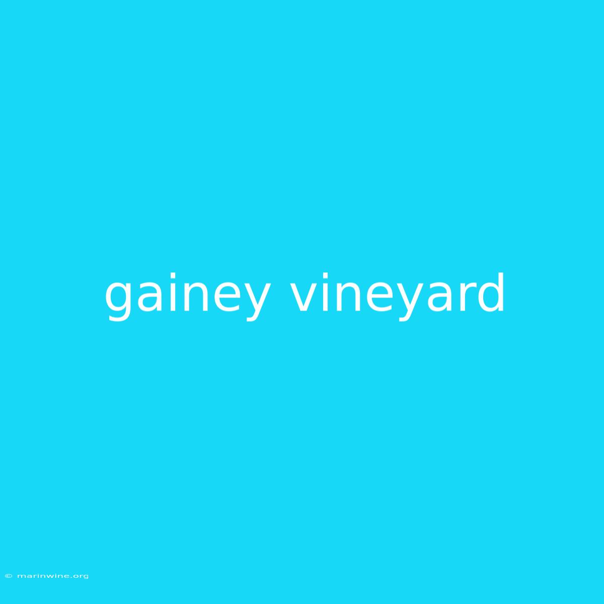 Gainey Vineyard