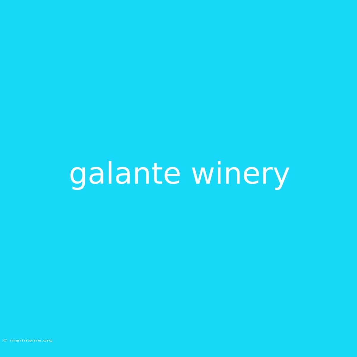 Galante Winery