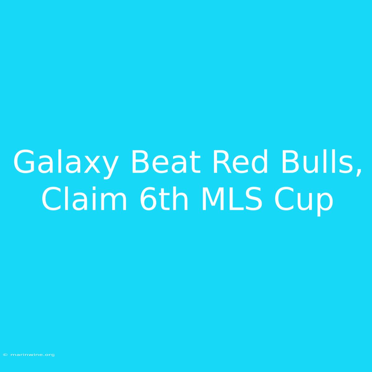 Galaxy Beat Red Bulls, Claim 6th MLS Cup