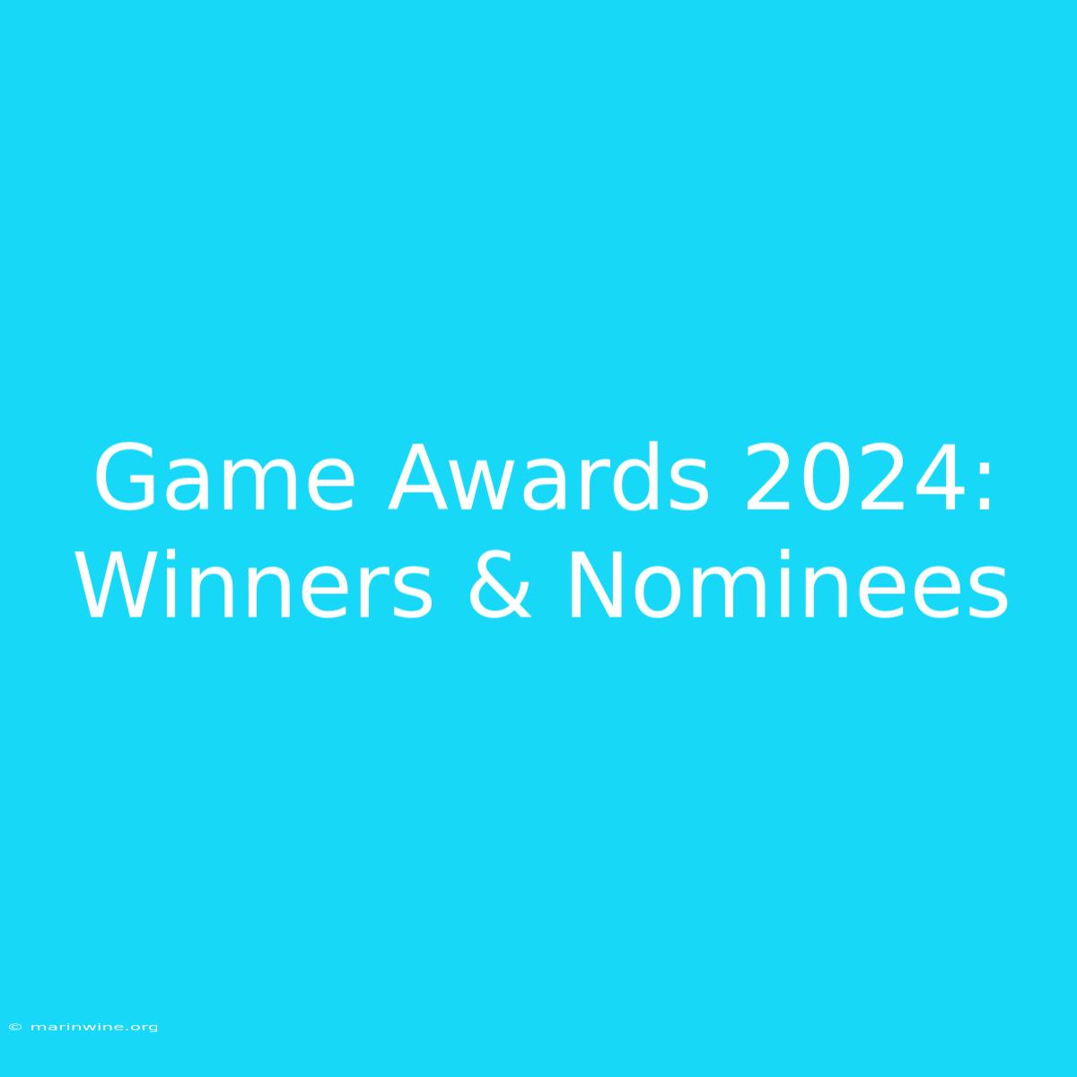 Game Awards 2024: Winners & Nominees