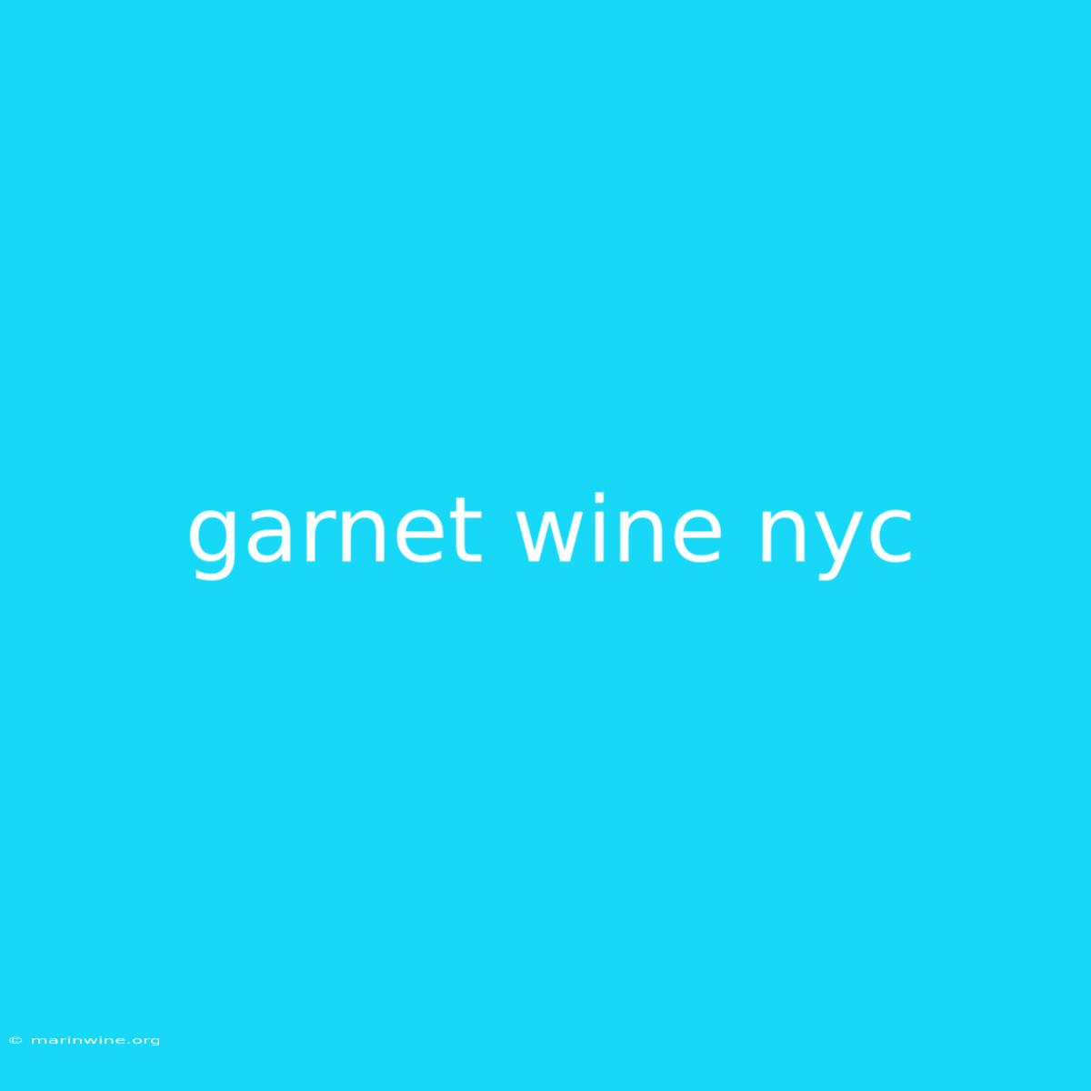 Garnet Wine Nyc