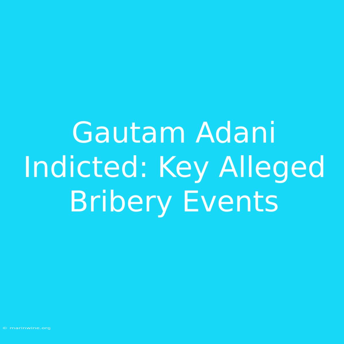 Gautam Adani Indicted: Key Alleged Bribery Events