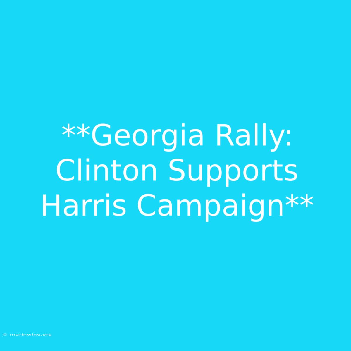 **Georgia Rally: Clinton Supports Harris Campaign** 