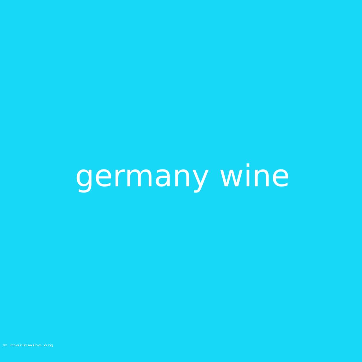 Germany Wine