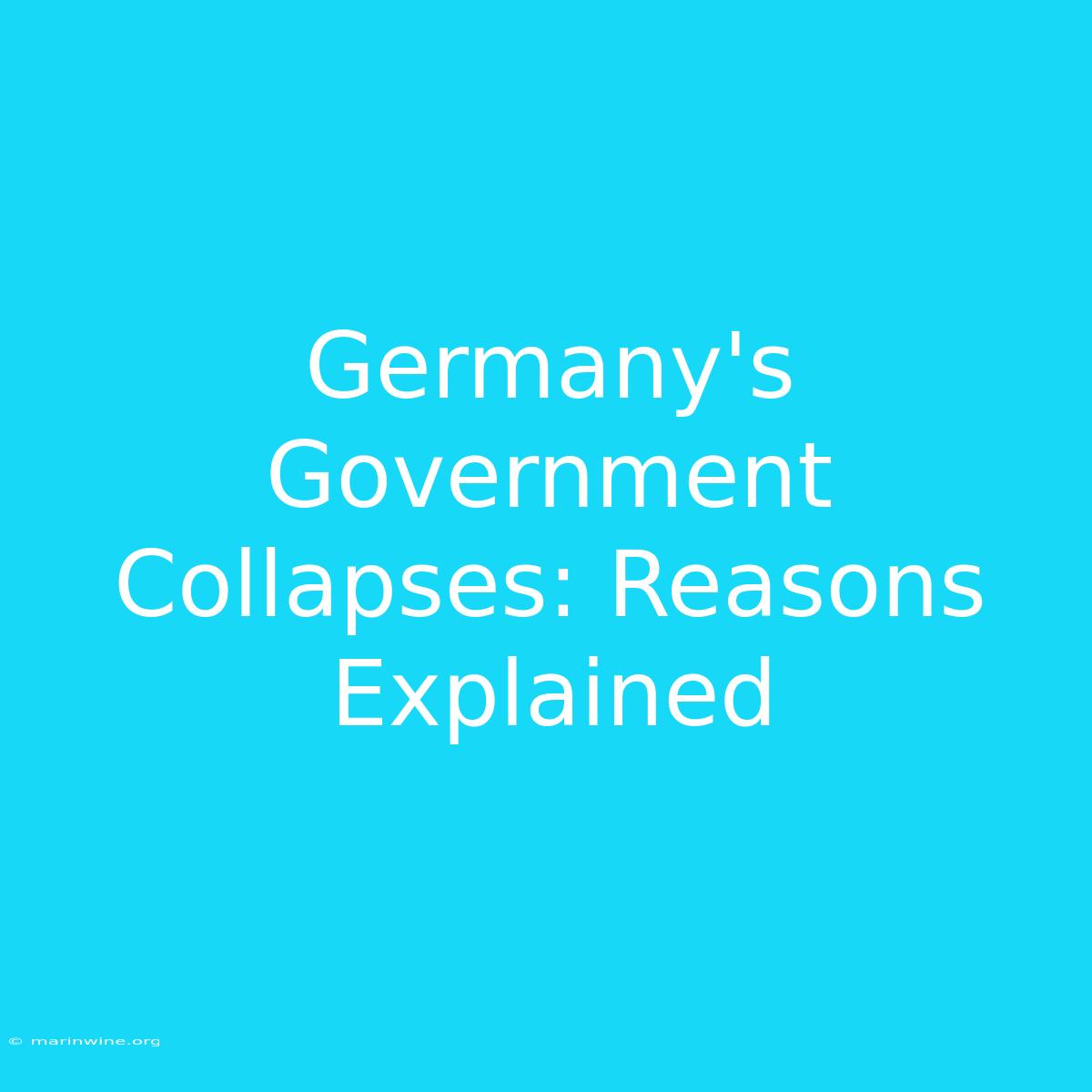 Germany's Government Collapses: Reasons Explained