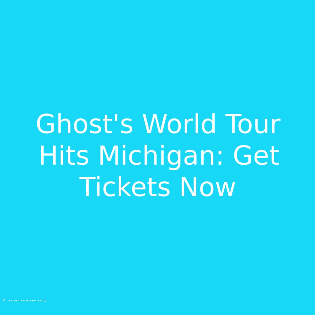 Ghost's World Tour Hits Michigan: Get Tickets Now 