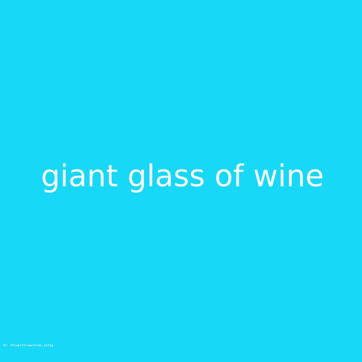 Giant Glass Of Wine