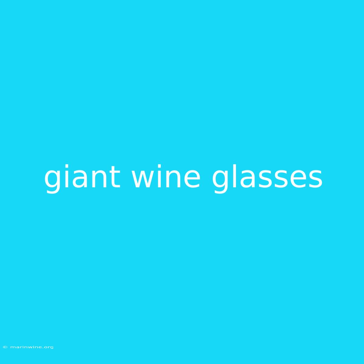 Giant Wine Glasses