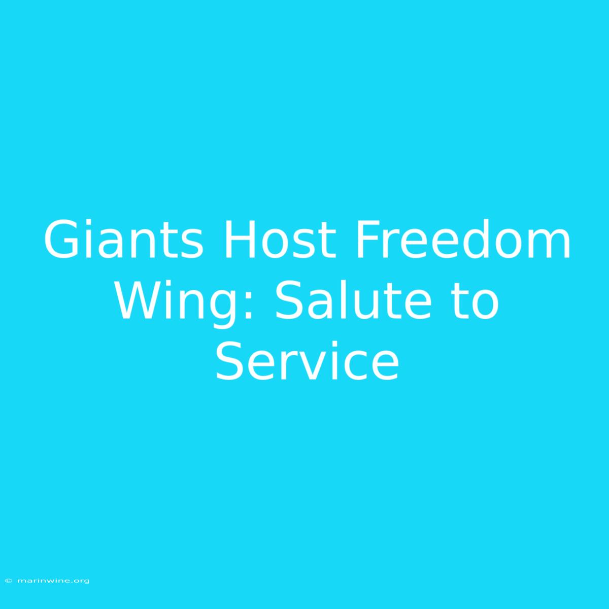 Giants Host Freedom Wing: Salute To Service