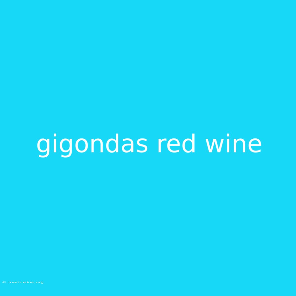 Gigondas Red Wine