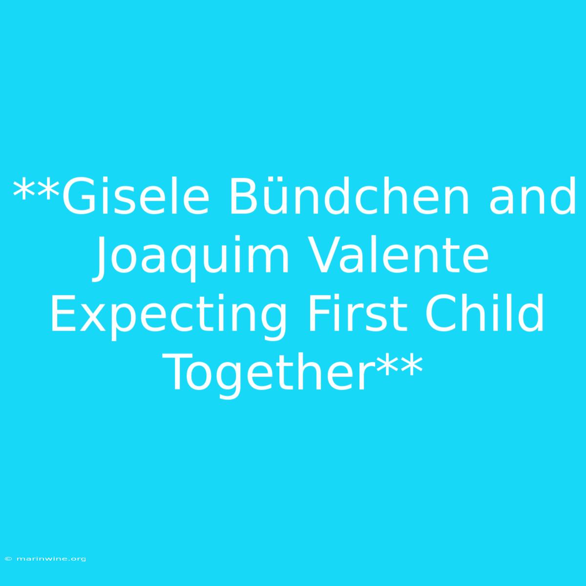 **Gisele Bündchen And Joaquim Valente Expecting First Child Together**