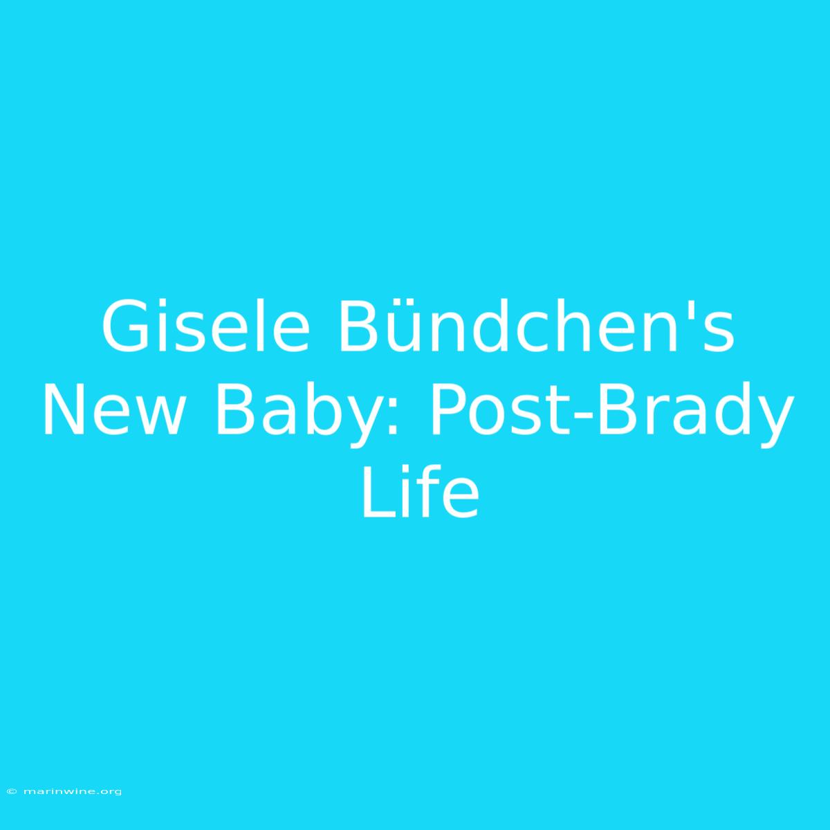 Gisele Bündchen's New Baby: Post-Brady Life 