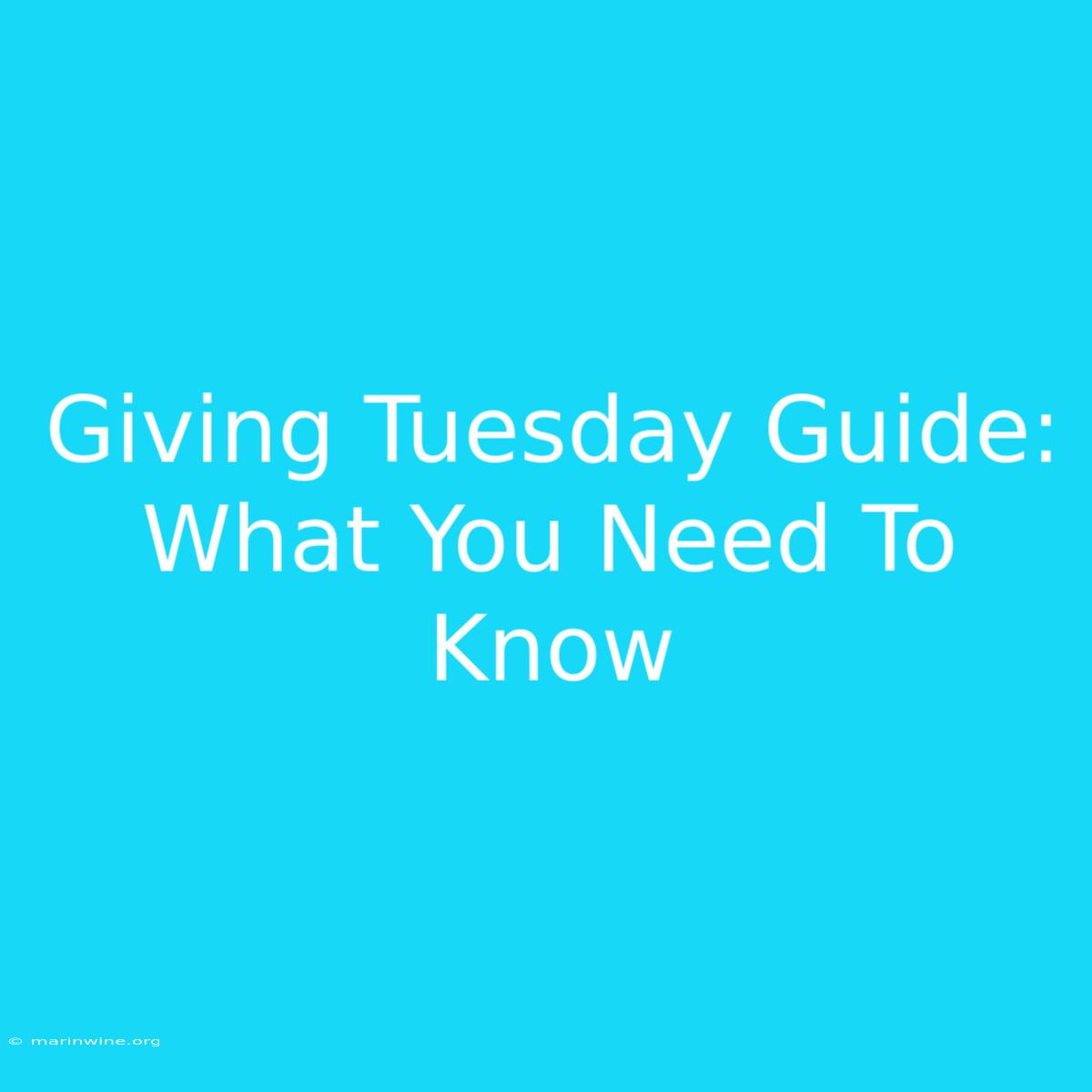 Giving Tuesday Guide: What You Need To Know