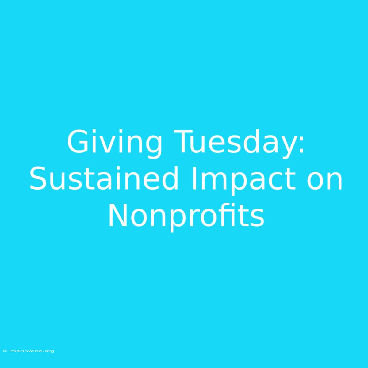 Giving Tuesday: Sustained Impact On Nonprofits