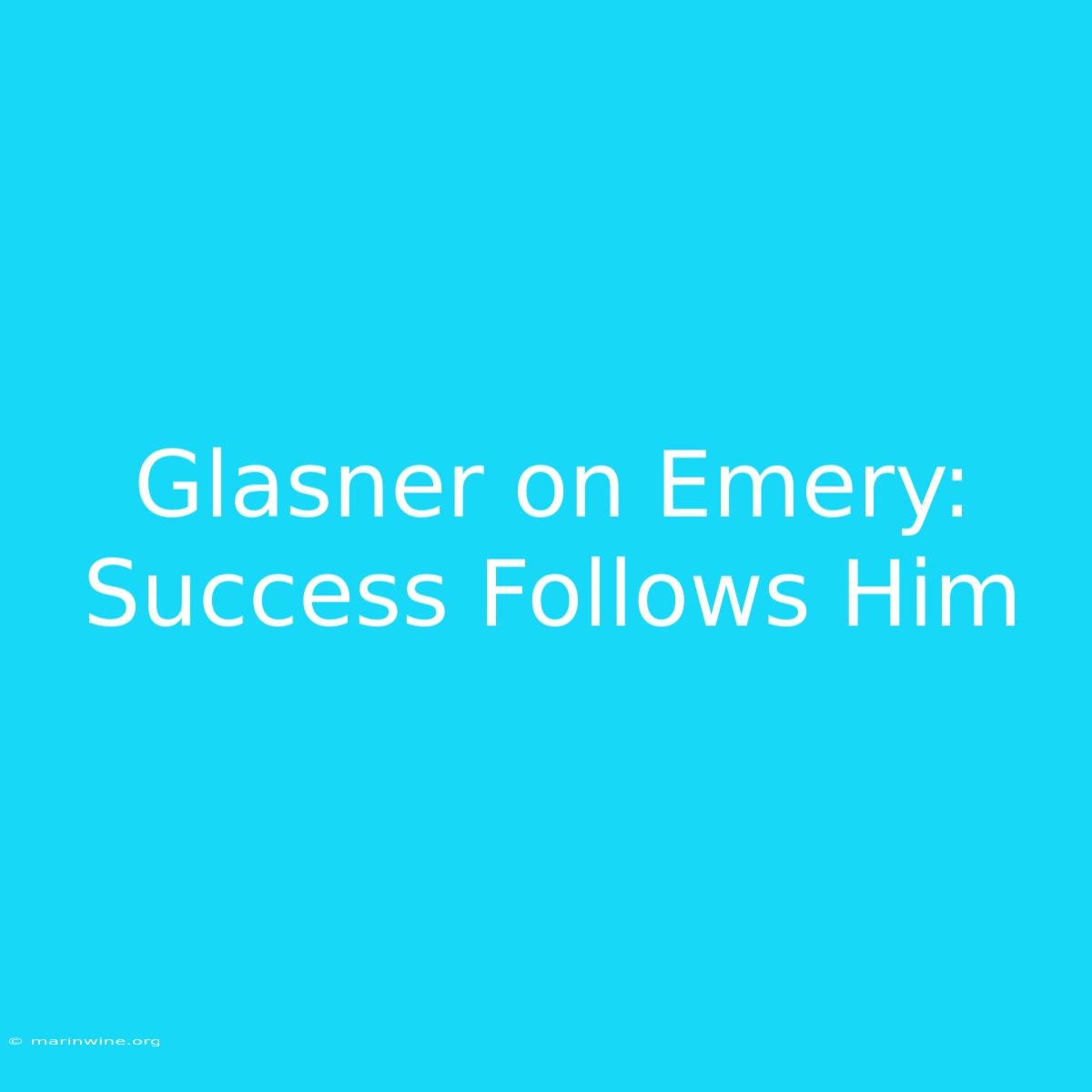 Glasner On Emery: Success Follows Him