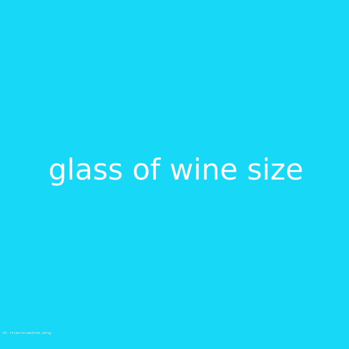 Glass Of Wine Size