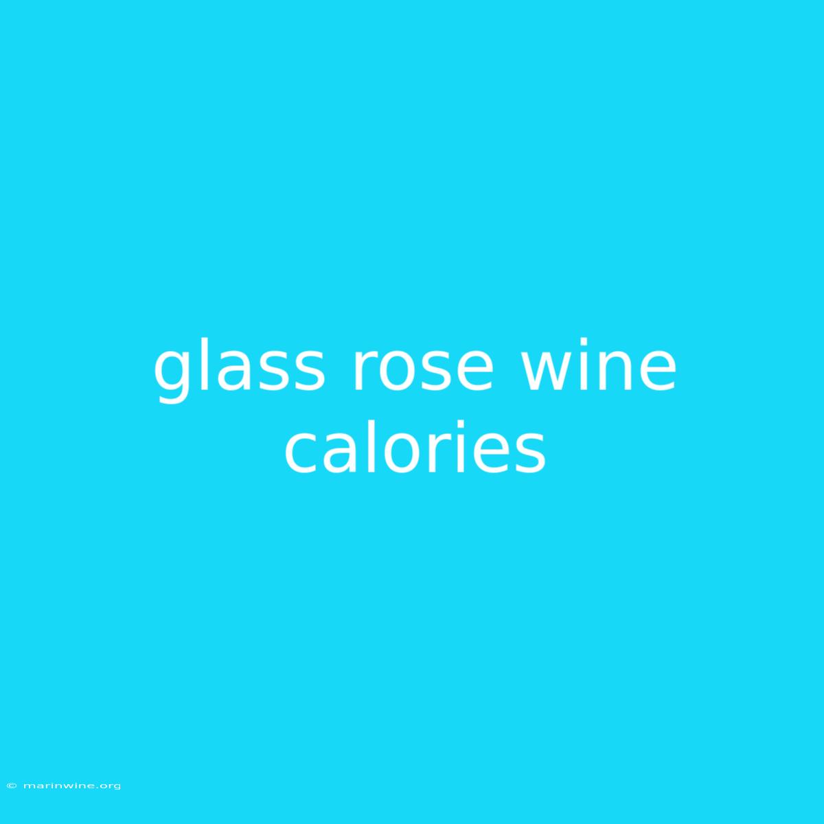 Glass Rose Wine Calories