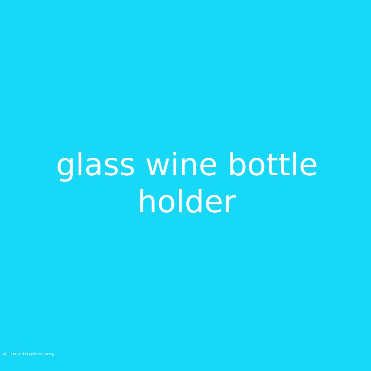 Glass Wine Bottle Holder