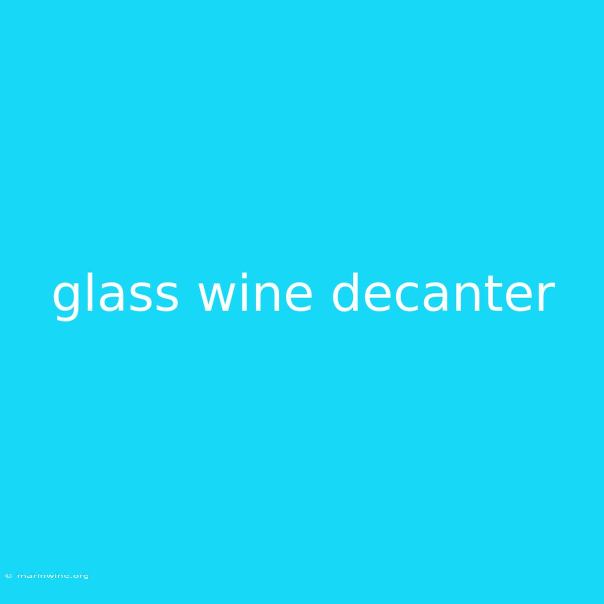 Glass Wine Decanter